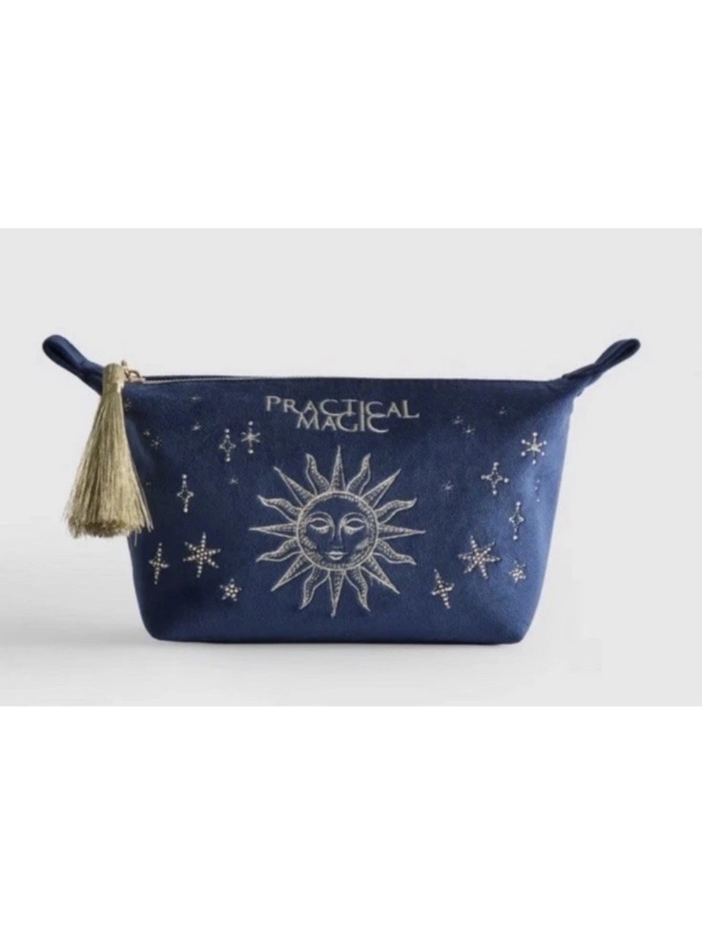 Primark Practical Magic Blue Zip Make-Up Bag/Pouch with Tassel Celestial